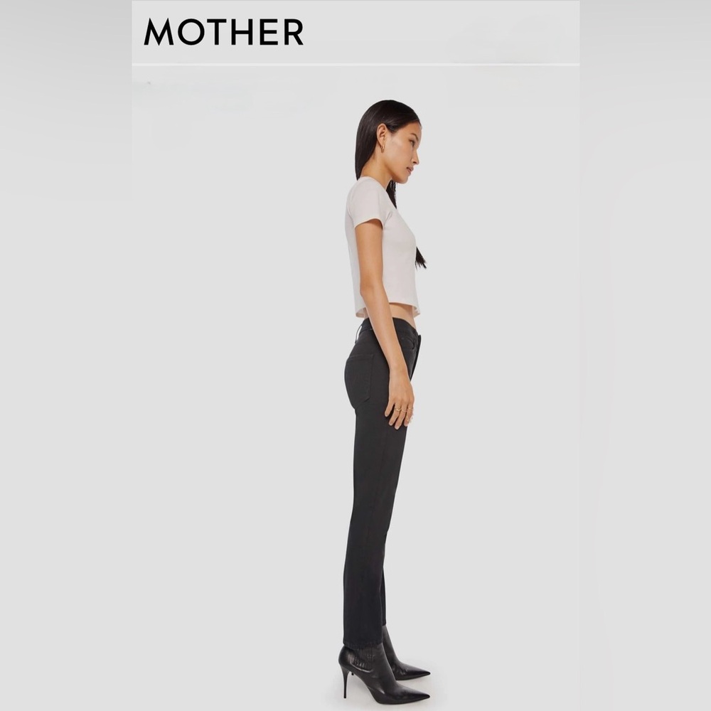 MOTHER Black Dark Wash Denim